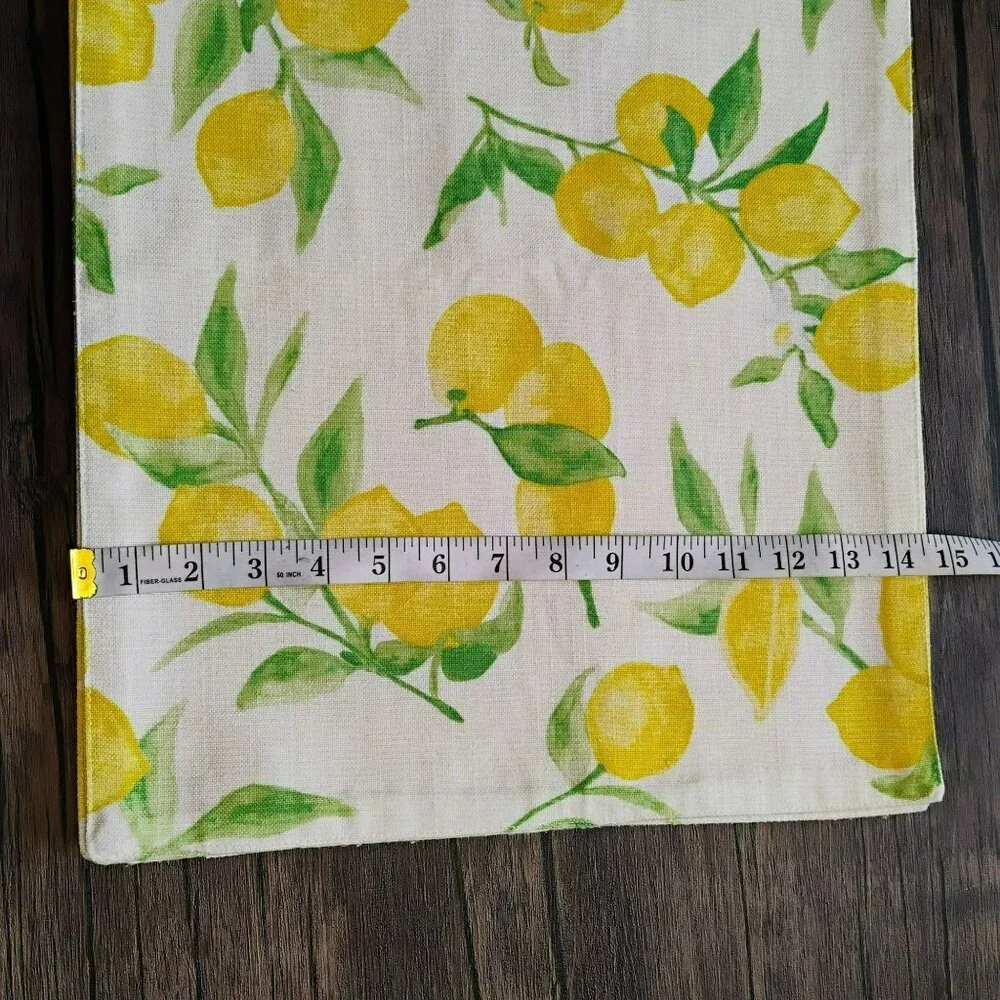 Farmhouse Lemon & Leaves Placemats, Set of 4, The Food Network Citrus Decor